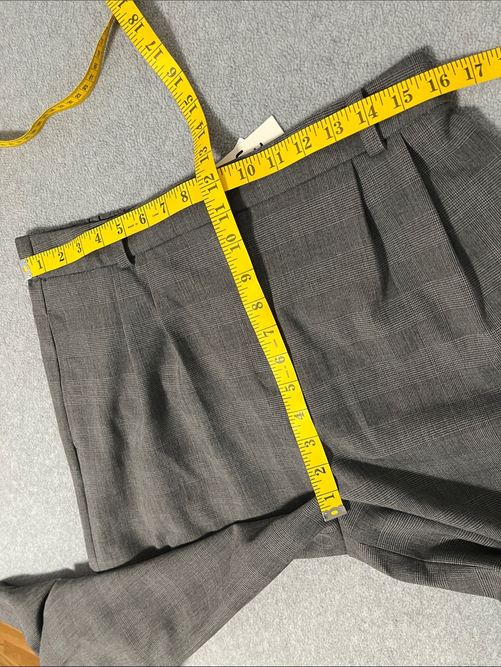 Open Edit Wide Leg Trouser Pants Size 12 Pleated Plaid High Rise Office Career - Picture 4 of 11